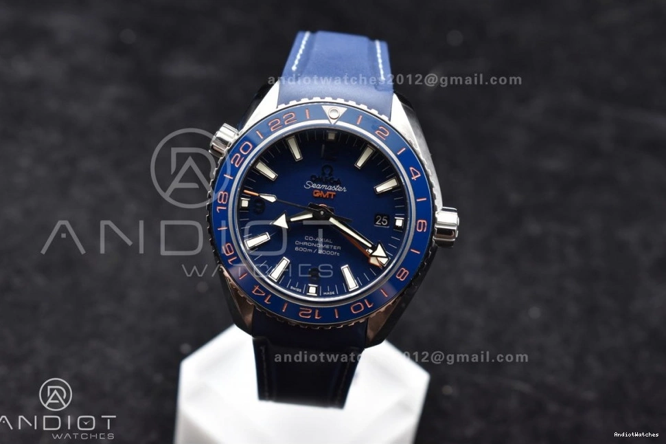 Clone Ocean Co-Axial Dial Super Strap Blue GMT A8605 600M Best Blue VSF on Edition Ceramic Trendsetting Planet 43.5mm Bezel 1009 Rubber 1:1 0313